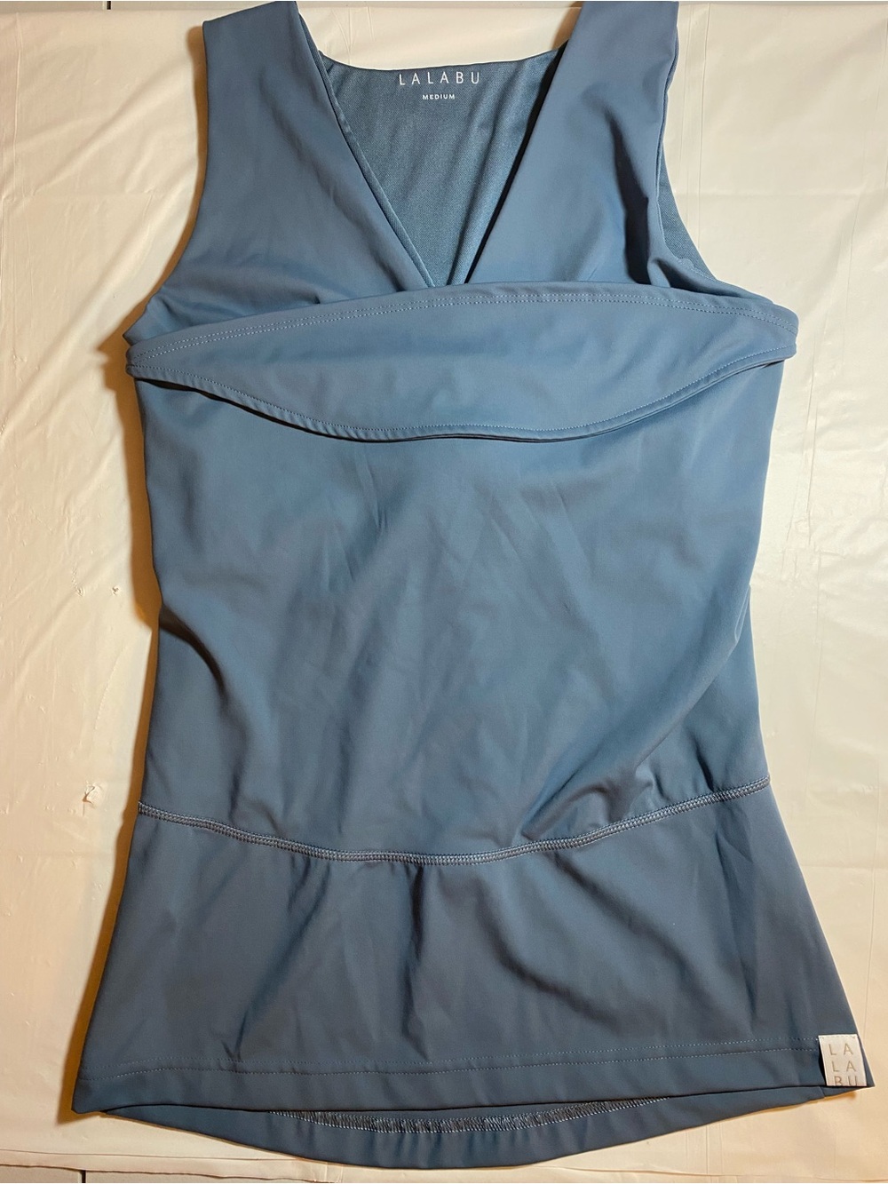 Lalabu Soothe Shirt Babywearing Carrier Nursing Tank Calm Blue Medium